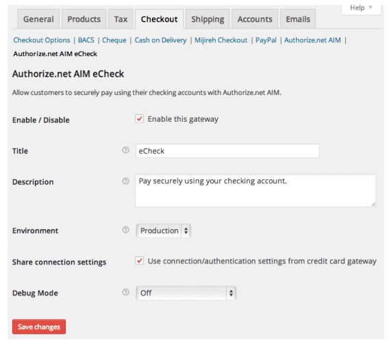 WooCommerce Authorize.Net AIM Gateway WooCommerce Authorize.Net AIM Gateway