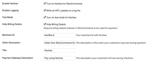 WooCommerce Nochex UK Gateway WooCommerce Nochex UK Gateway