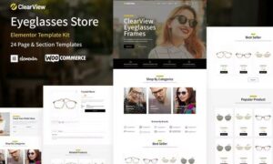 ClearView - Eyeglasses & Eyewear Store WooCommerce Elementor Template Kit