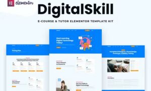 DigitalSkill - E-course & Online Tutorials Elementor Pro Template Kit