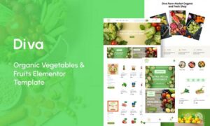 Diva - Organic Vegetables & Fruits Elementor Template Kit