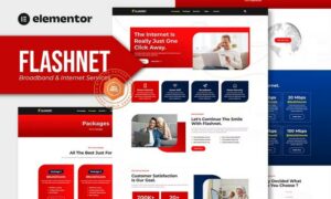 Flashnet - Broadband & Telecom Internet Provider Elementor Template kit