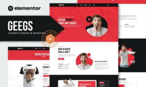 Geegs - Content Creator & Streamer Elementor Template Kit