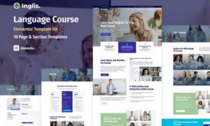 Inglis - Language Course WordPress Elementor Template Kit