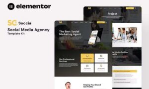 Soccia - Social Media Agency Elementor Template Kit