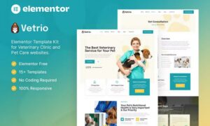 Vetrio – Veterinary Clinic & Pet Care Elementor Template Kit