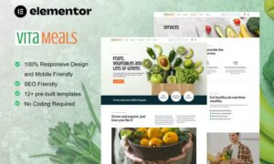 Vitameals - Fruits & Vegetables Store Elementor Template Kit