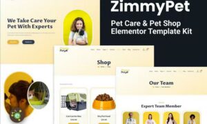 ZimmyPet - Pet Care & Store Elementor Template Kit