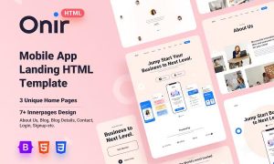 Onir – Mobile App Landing HTML Template